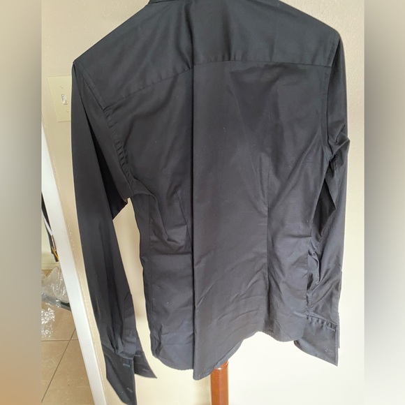 ETON Black glitter dress shirt 38/15 - Picture 2 of 3